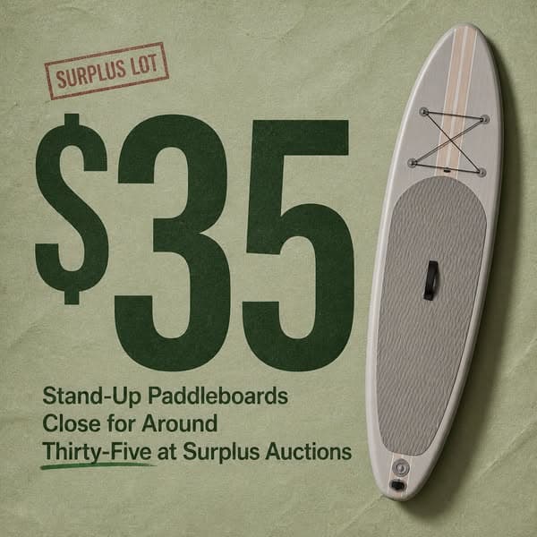 Stand-Up Paddleboards Close for Around Thirty-Five at Surplus Auctions