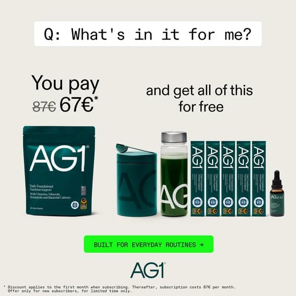 Upgrade Your Routine: Save €20 on your AG1 Welcome Kit