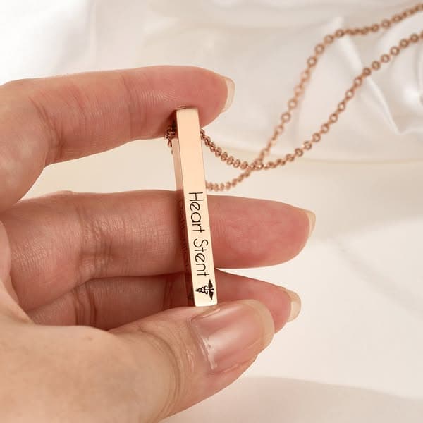 Personalized Medical Alert Bar Necklace