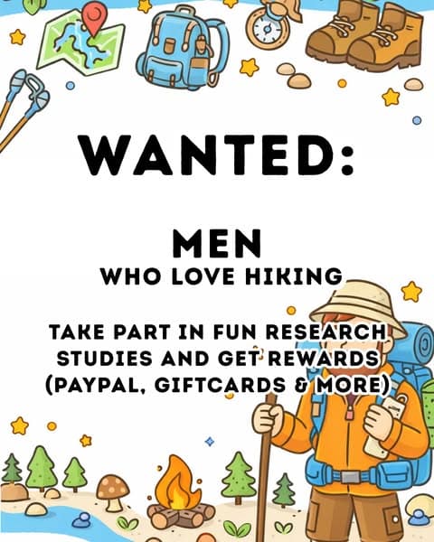 We are looking for men who like hiking. You can keep everything you get!