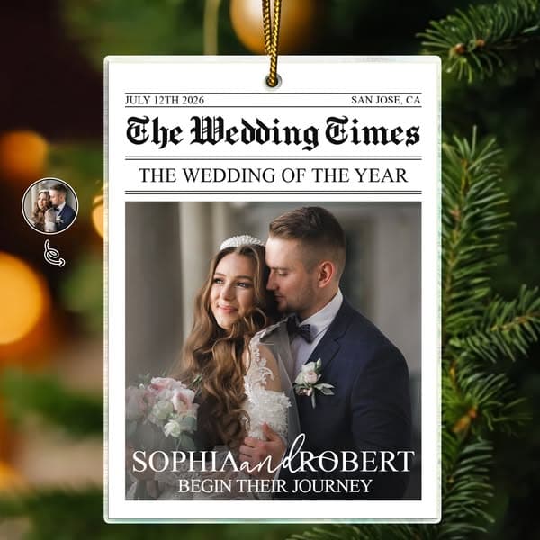 Christmas Gift For Newlywed Couples - Personalized Custom Photo Newspa