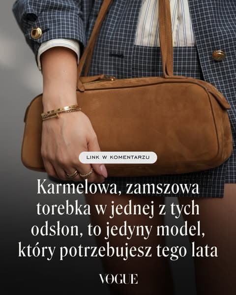 Karmelowa, zamszowa torebka w jednej z wybiegowych odsłon, to jedyny model, który potrzebujesz tego lata