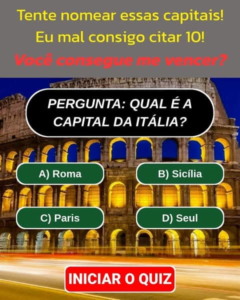 Adivinhe as capitais do mundo: A maioria das pessoas fracassa miseravelmente