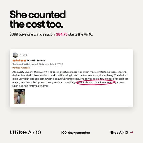 Say Goodbye to Hair - Shop Ulike Air10βs Fast & Painless Hair Removal Now!