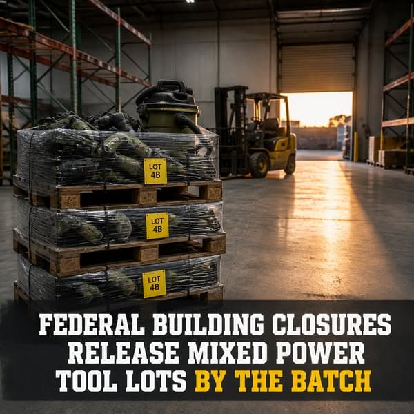 Federal Building Closures Release Mixed Power Tool Lots by the Batch