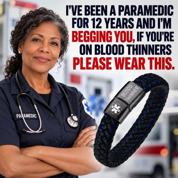 Men’s Blood Thinner Medical Alert Bracelet