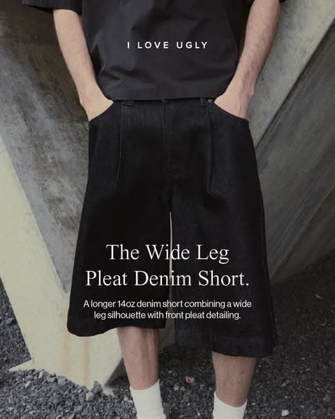 JUST LANDED | Wide Leg Pleat Denim Short