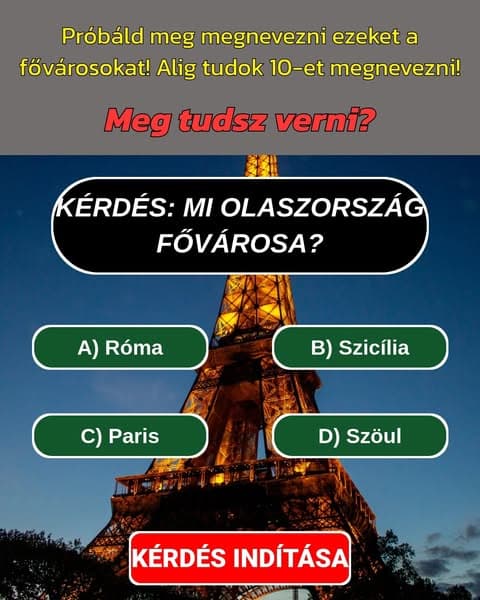 Találd ki a világ fővárosait: A legtöbb ember szánalmasan elbukik