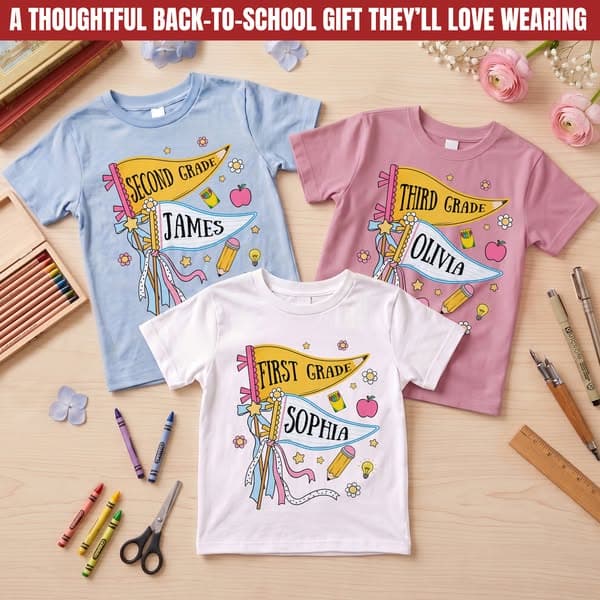 Pencil Back To School Custom Pennant - Personalized Shirt