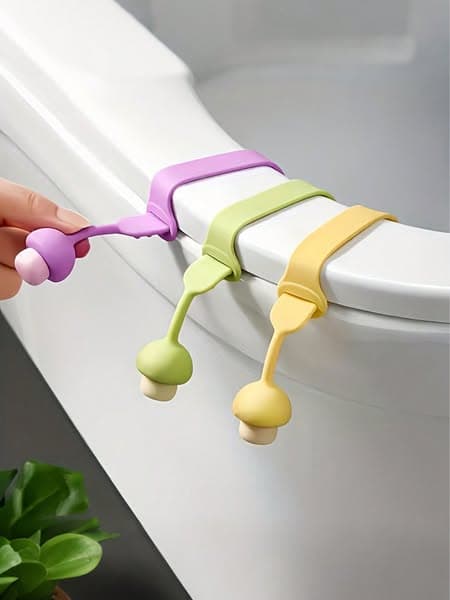3/1pc Random Color Silicone Toilet Seat Lifter Riser Handle Non-Contact Anti-Dirt Opener Multi-Functional Convenient Bathroom Accessory Kee