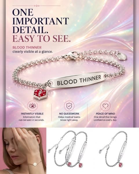 Women’s Blood Thinner Medical Alert Bracelet