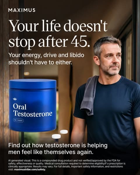 Testosterone declines by 1% every year after 30