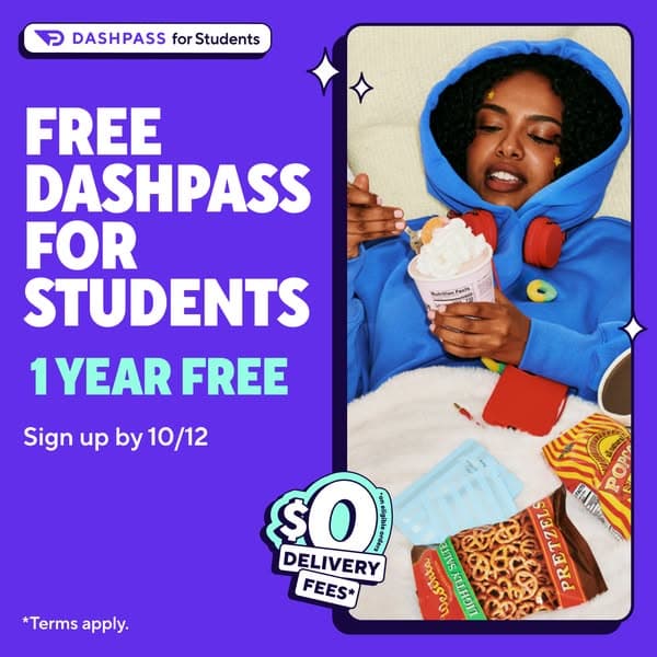 Free Dashpass for 1 year