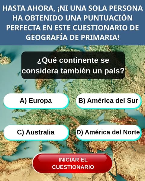 ¿Puedes aprobar un examen de Geografía de Primaria? 🌍