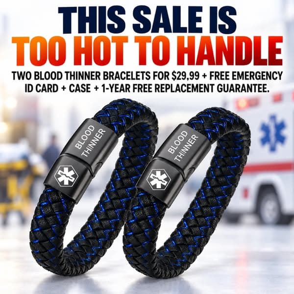Men’s Blood Thinner Medical Alert Bracelet