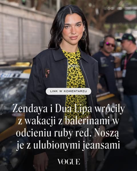 Zendaya i Dua Lipa wróciły z wakacji z burgundowymi balerinami w odcieniu ruby red. Noszą je z ulubionymi jeansami