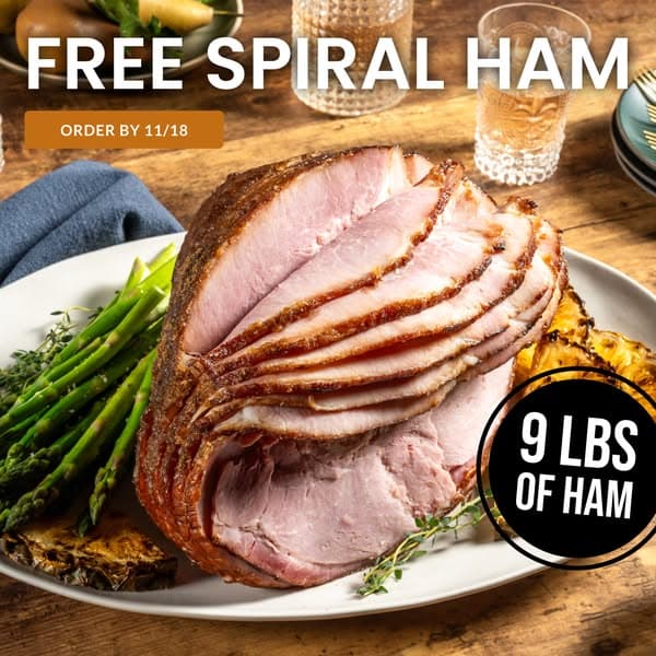 Get a FREE 9 lb Spiral Ham Today