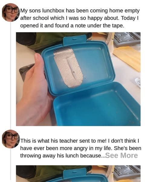 Parents React After Teacher Keeps Discarding Son’s Lunch