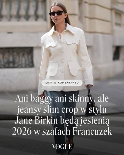 Ani baggy ani skinny, ale jeansy slim crop w stylu Jane Birkin będą jesienią 2026 w szafach wszystkich Francuzek