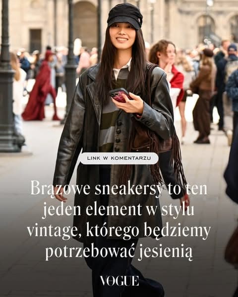 Brązowe sneakersy to ten jeden element w stylu vintage, którego będziemy potrzebować w jesiennych stylizacjach