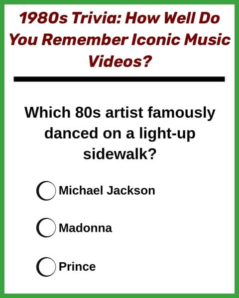 Most Adults Can’t Name These Iconic ’80s Music Videos