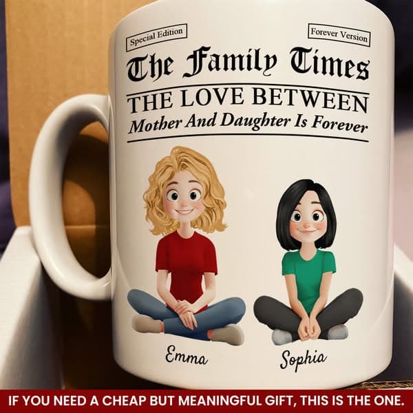 Newspaper Themed Gift For Mom, Daughter, Son Forever Love - Personaliz