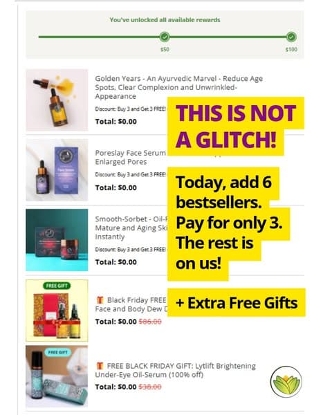 This is how your cart could look like if you claim this offer today!