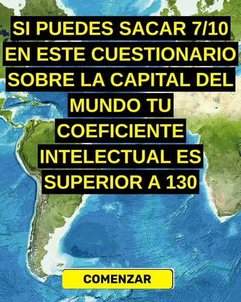 La mayorÃa de la gente no puede nombrar ni la mitad de estas capitales, ¿y tú?