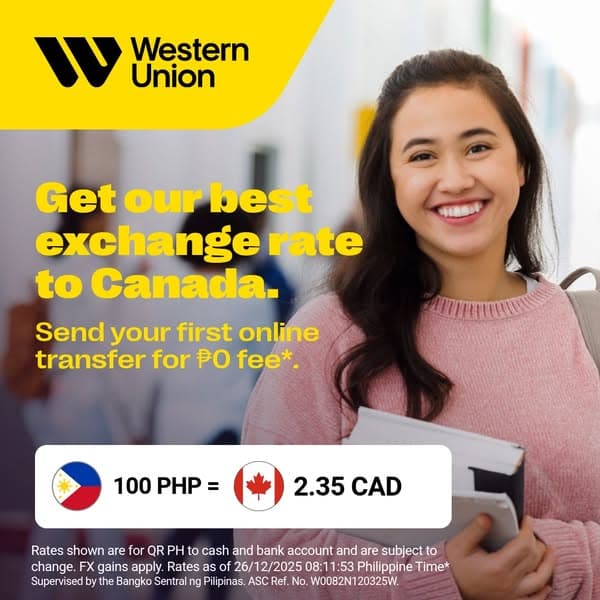 Send Money From Philippines to Canada.